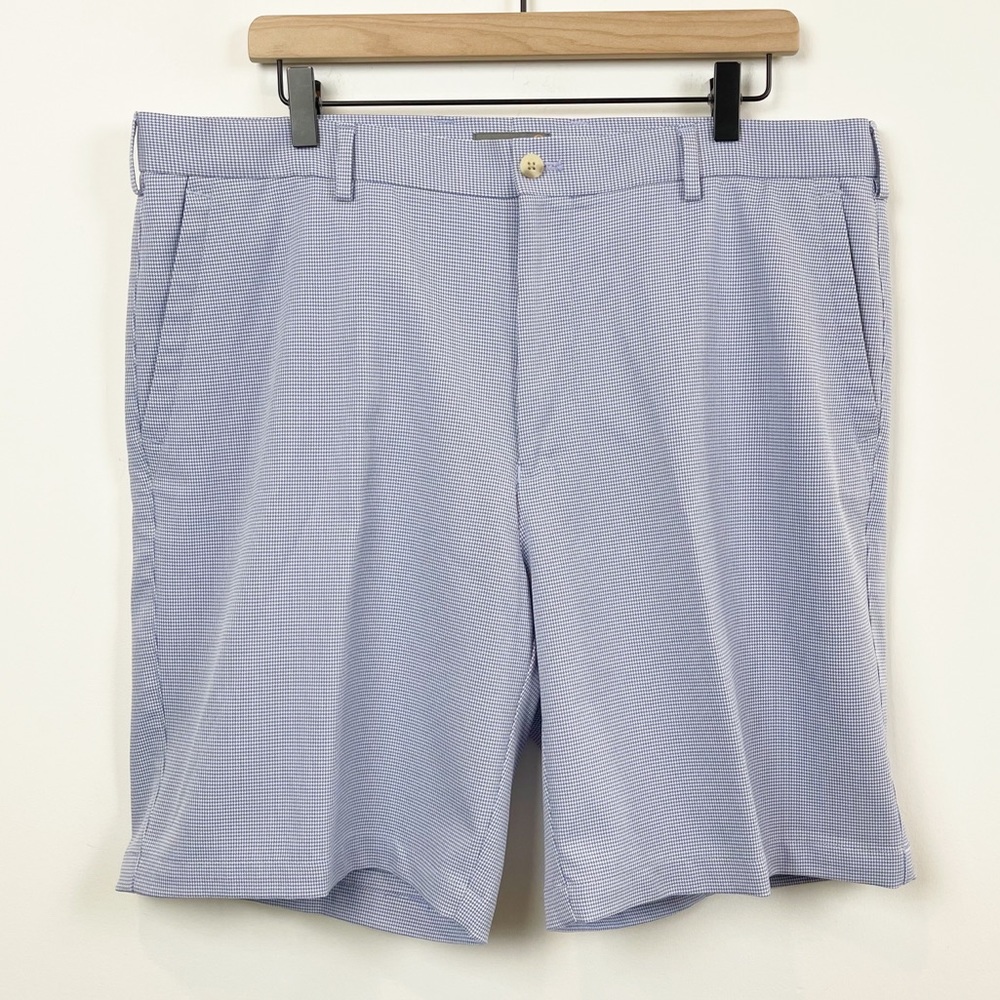 Peter Millar Light Blue Micro-Pattern Golf Shorts